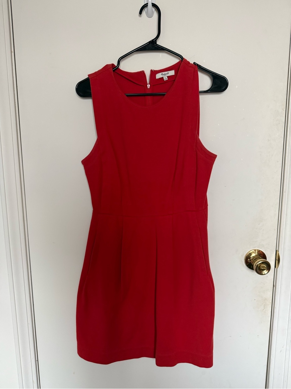 Madewell Red Sleeveless Scoop-Neck Dress